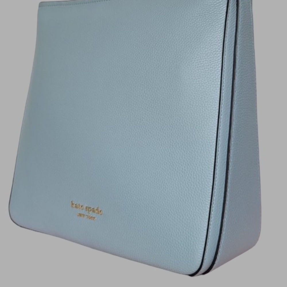 New Kate Spade Hudson Aegean Teal Pebbled Leather Hobo Bag with Crossbody Strap - Picture 11 of 13